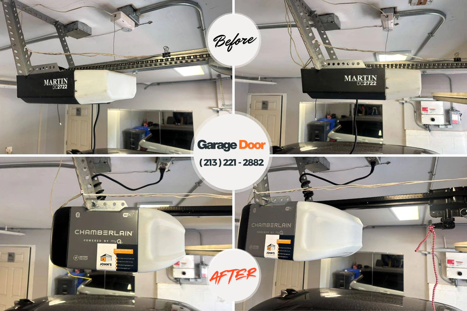 Before and after: garage door repair Beaufort, SC